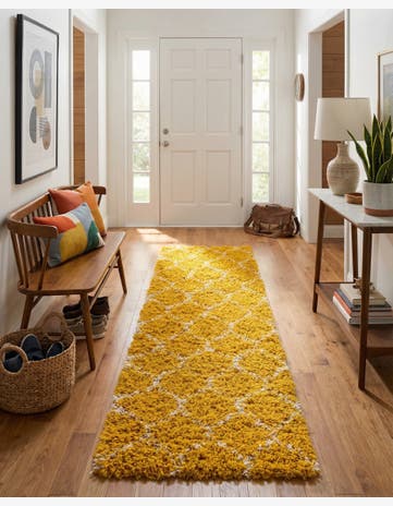 2' 7 x 12' Trellis Shag Runner Rug