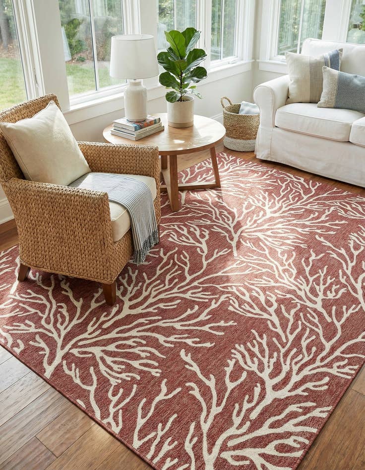 Detail image of  9' x 12'  Washable Coastal Indoor / Outdoor Rug