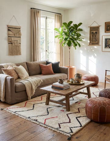4' 10 x 8' Hand Knotted Moroccan Wool Rug