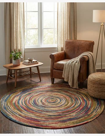 Handmade Braided Jute Round Rug