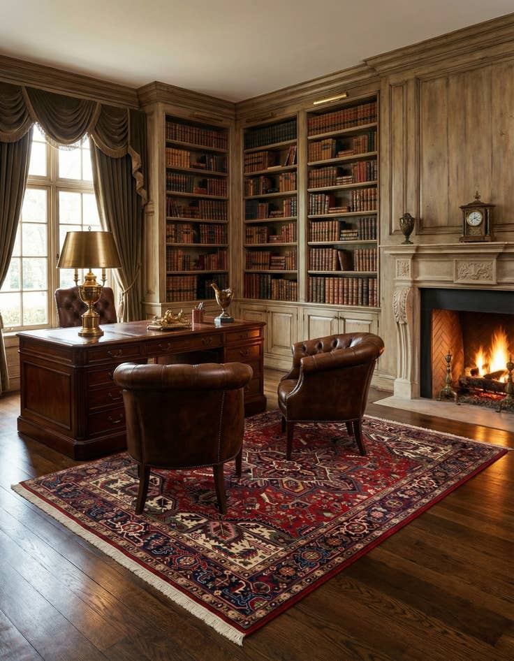 Detail image of  8' x 10' 5 Heriz Wool Rug