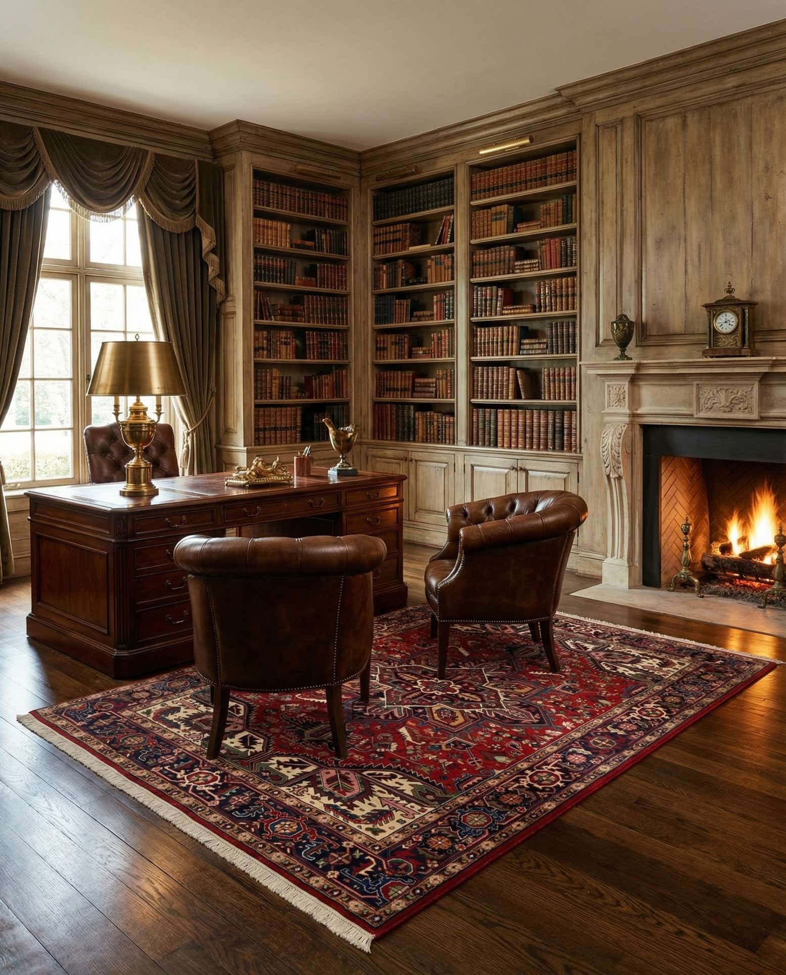 8' x 10' 5 Heriz Wool Rug
