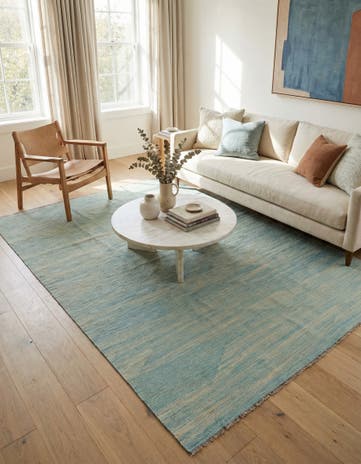 5' 4 x 8' Hand Woven Kilim Modern Wool Rug