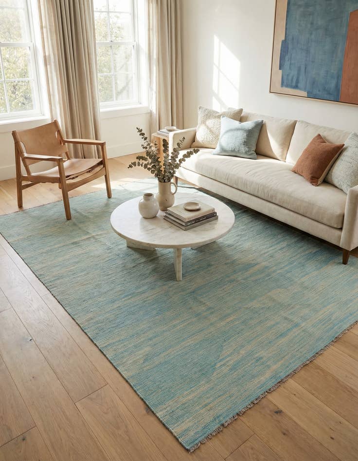 Detail image of 5' 4 x 8'  Hand Woven Kilim Modern Wool Rug