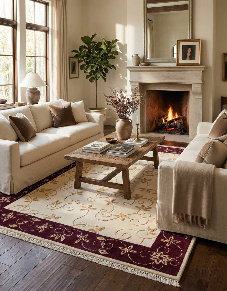 Detail image of 4' 6 x 6' 8  Hand Knotted Darya Rug