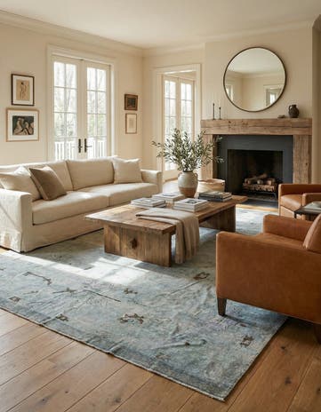 10' x 14' 1 Hand Knotted Oushak Wool Rug