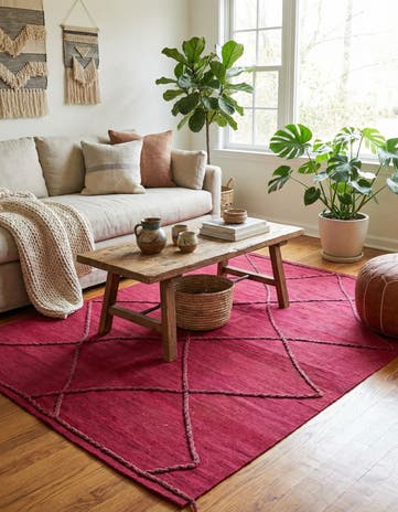 5' 8 x 8' Hand Knotted Moroccan Wool Rug