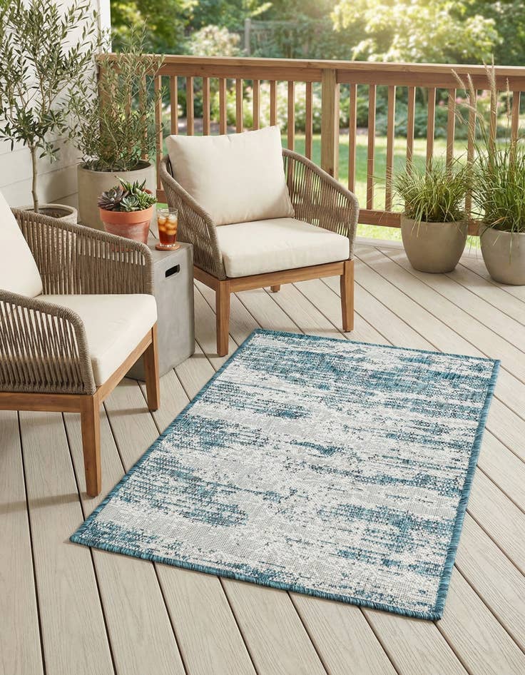 Detail image of 2' x 3'  Washable Modern Indoor / Outdoor Rug