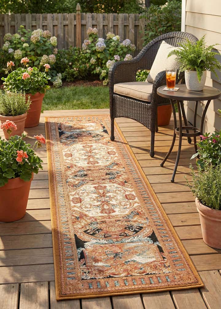 2' x 8' Easy-Clean Traditional Indoor / Outdoor Runner Rug