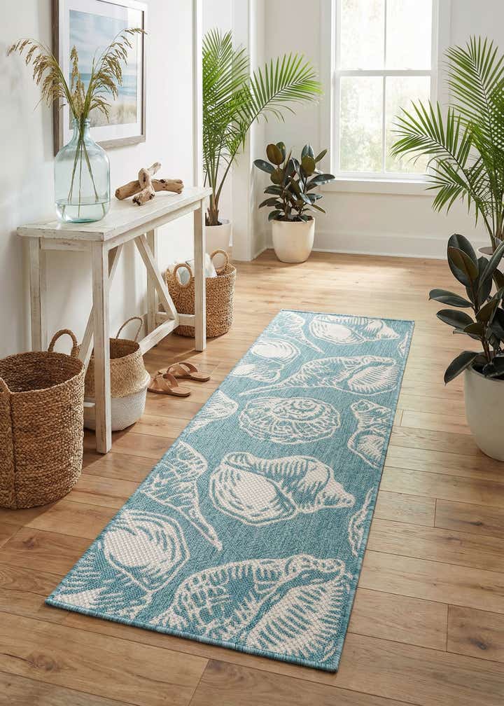2' x 6' Easy-Clean Coastal Indoor / Outdoor Runner Rug