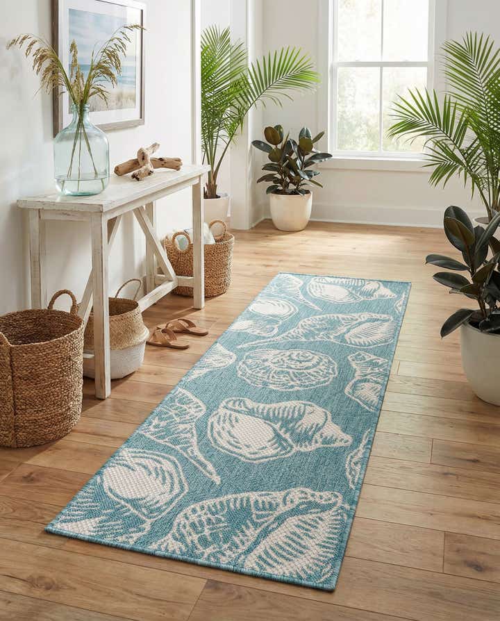 2' x 6' Easy-Clean Coastal Indoor / Outdoor Runner Rug