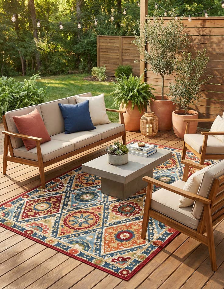 Detail image of 6' x 9'  Washable Modern Indoor / Outdoor Rug