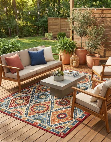 6' x 9' Easy-Clean Modern Indoor / Outdoor Rug