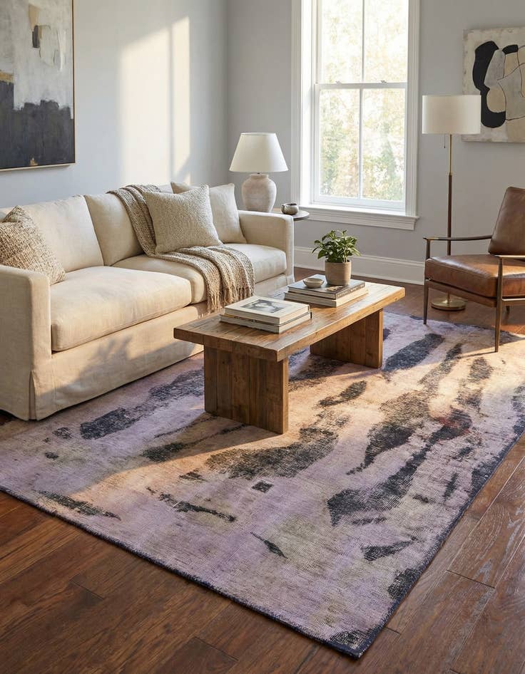 Detail image of 4' 4 x 6'  Hand Knotted Ultra Vintage Persian Wool Rug