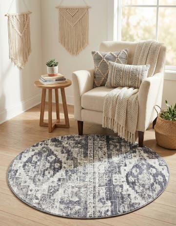 Gray Vega Round Rug