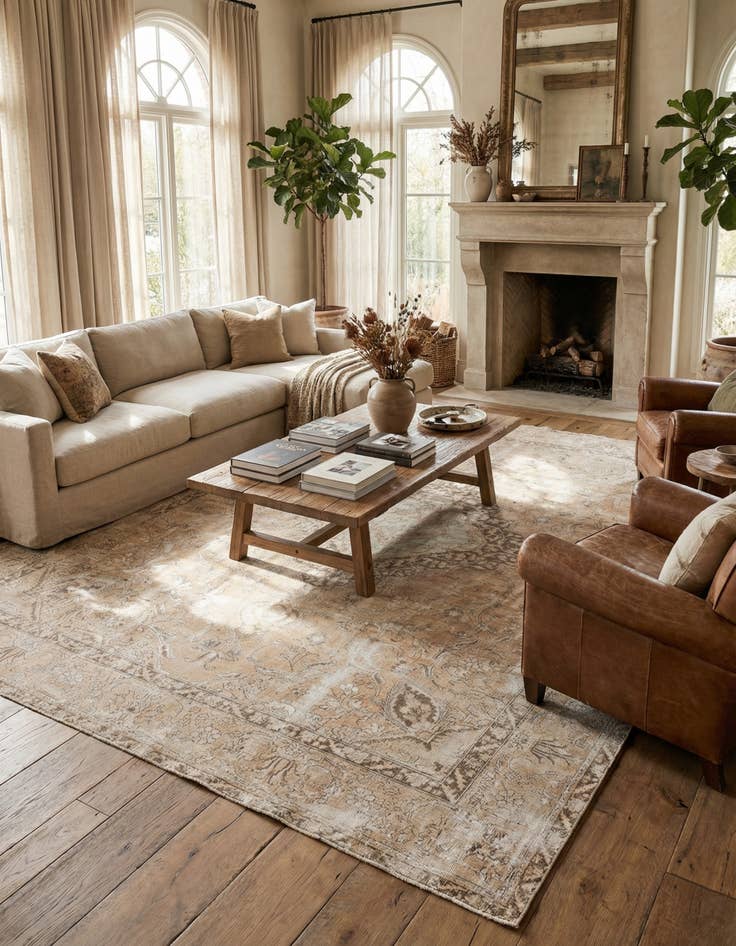 Detail image of 8' 6 x 9' 2  Hand Knotted Ultra Vintage Persian Wool Square Rug