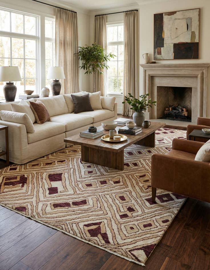 Detail image of 9' 9 x 14' 9  Hand Knotted Darya Wool Rug