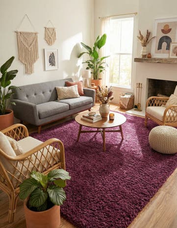 9' x 12' Solid Shag Rug