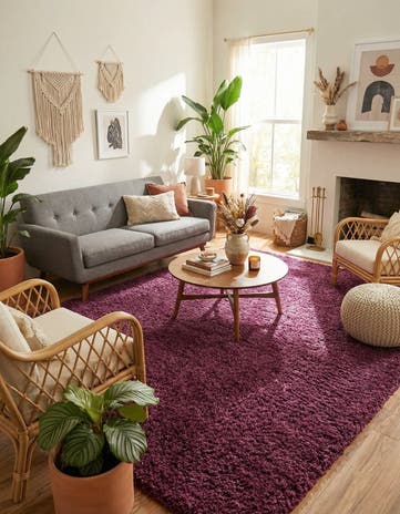9' x 12' Solid Shag Rug
