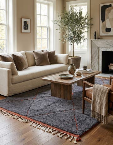 5' 4 x 8' 3 Hand Knotted Moroccan Wool Rug