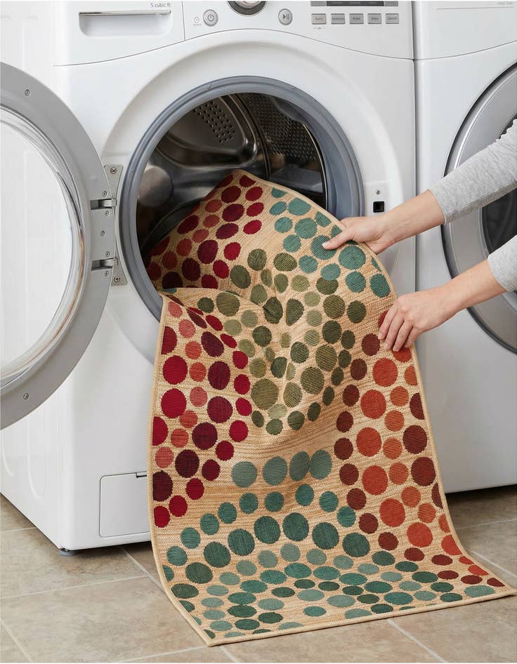 Detail image of 2' 7 x 5' 3  Washable Modern Indoor / Outdoor Runner Rug