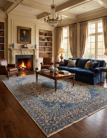 9' 10 x 12' 3 Hand Knotted Mashad Persian Wool Rug