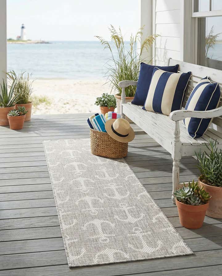 2' x 6' Easy-Clean Coastal Indoor / Outdoor Runner Rug