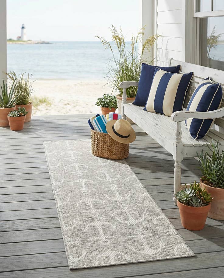 Detail image of 2' x 6' Easy-Clean Coastal Indoor / Outdoor Runner Rug