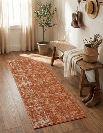 Orange Valencia Runner Rug