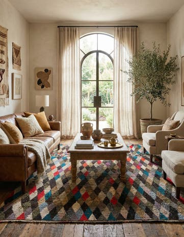 7' 8 x 9' 9 Hand Knotted Moroccan Wool Rug