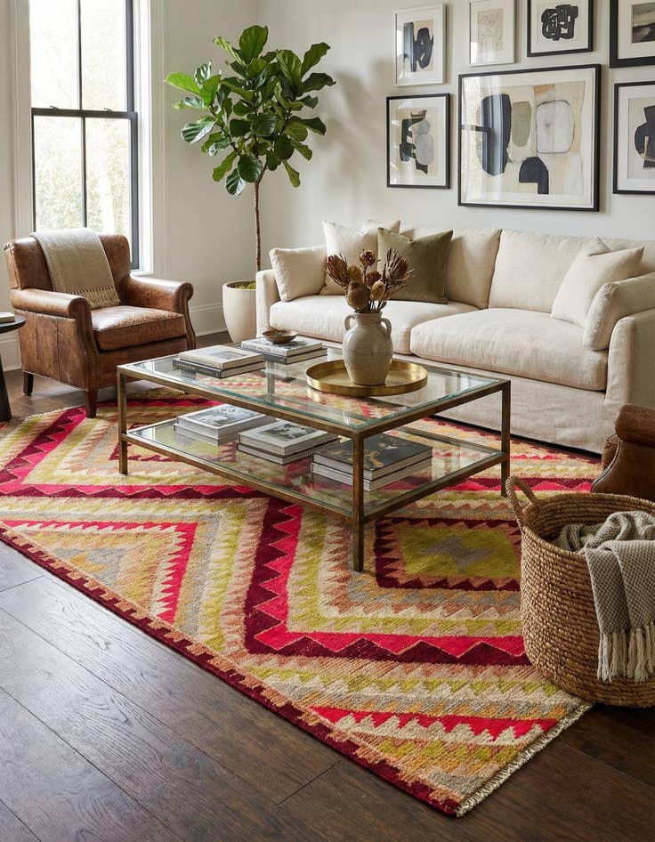 Detail image of 5' 6 x 8'  Hand Knotted Darya Rug