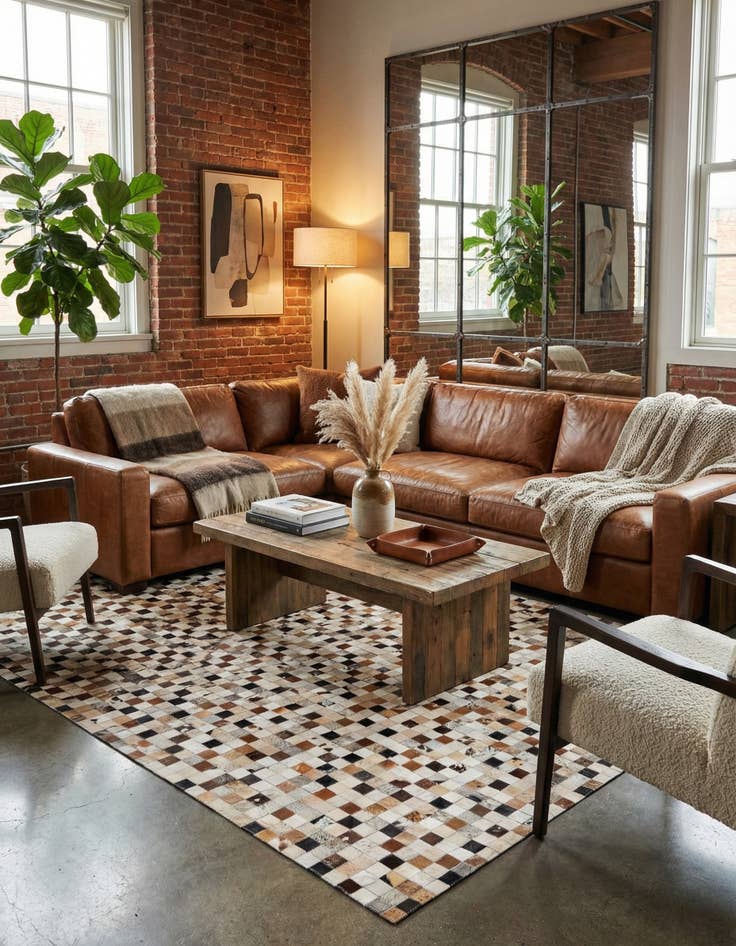 Detail image of 5' x 7' 10 Cowhide Stocks Rug