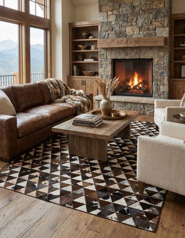 5' x 8' Cowhide Stocks Rug