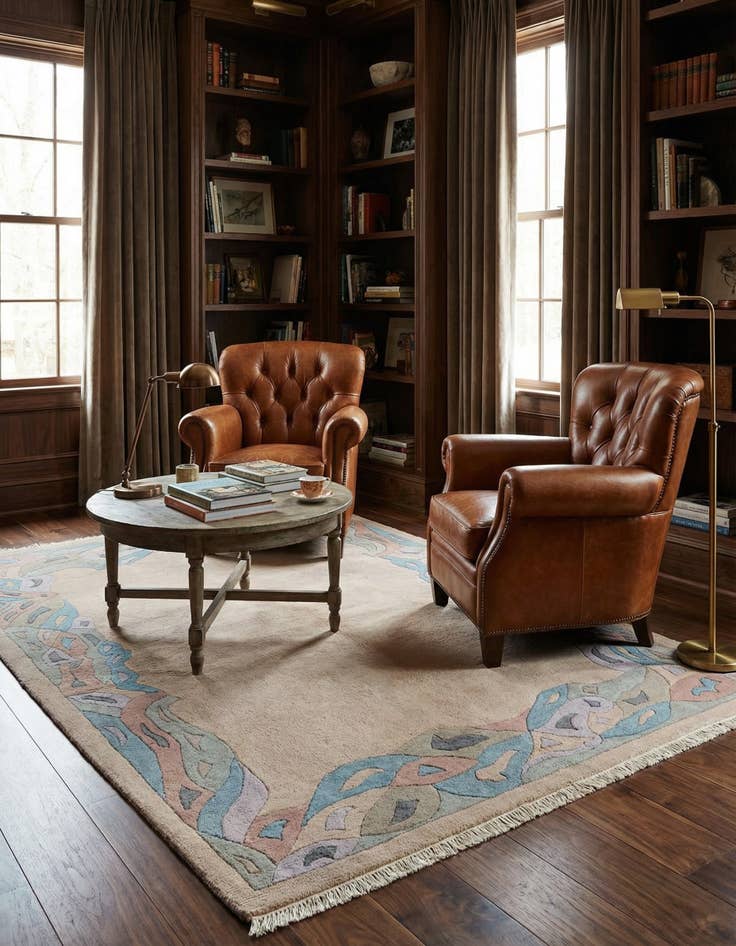 Detail image of 5' 9 x 7' 11 Hand Knotted Tibet Wool Rug