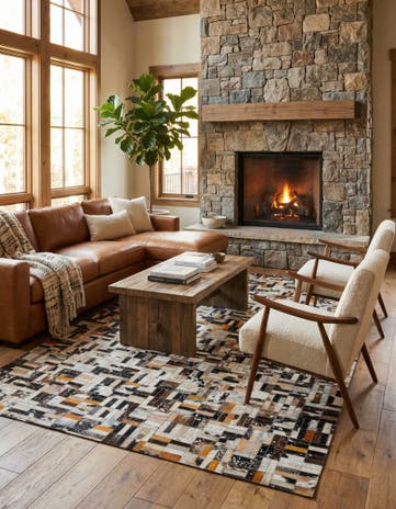 4' 11 x 7' 10 Cowhide - Patchwork Rug