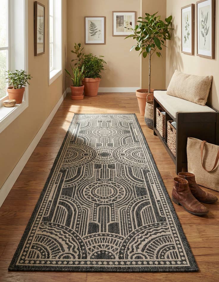 Detail image of  2' x 6' 1  Washable Traditional Indoor / Outdoor Runner Rug