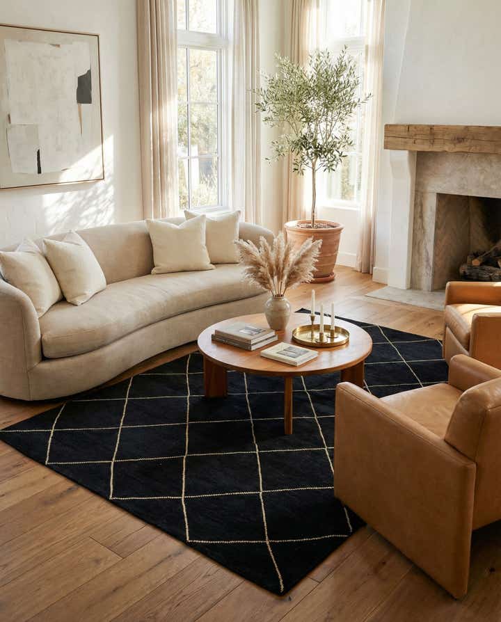 5' 7 x 8' 3 Hand Knotted Moroccan Wool Rug