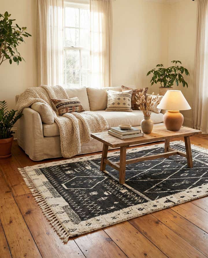 5' 3 x 8' 3 Hand Knotted Moroccan Wool Rug