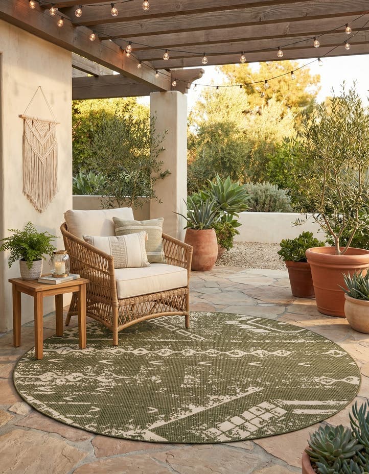 7' 10 x 7' 10 Easy-Clean Bohemian Indoor / Outdo...