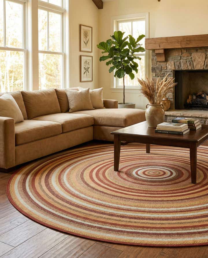 12' x 12' Easy-Clean Baja Indoor / Outdoor Round Rug