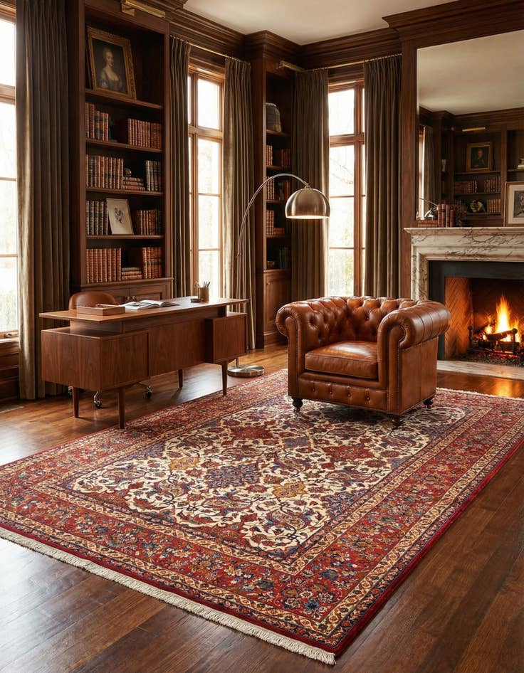 Detail image of 8' 7 x 12' 4 Isfahan Wool Rug