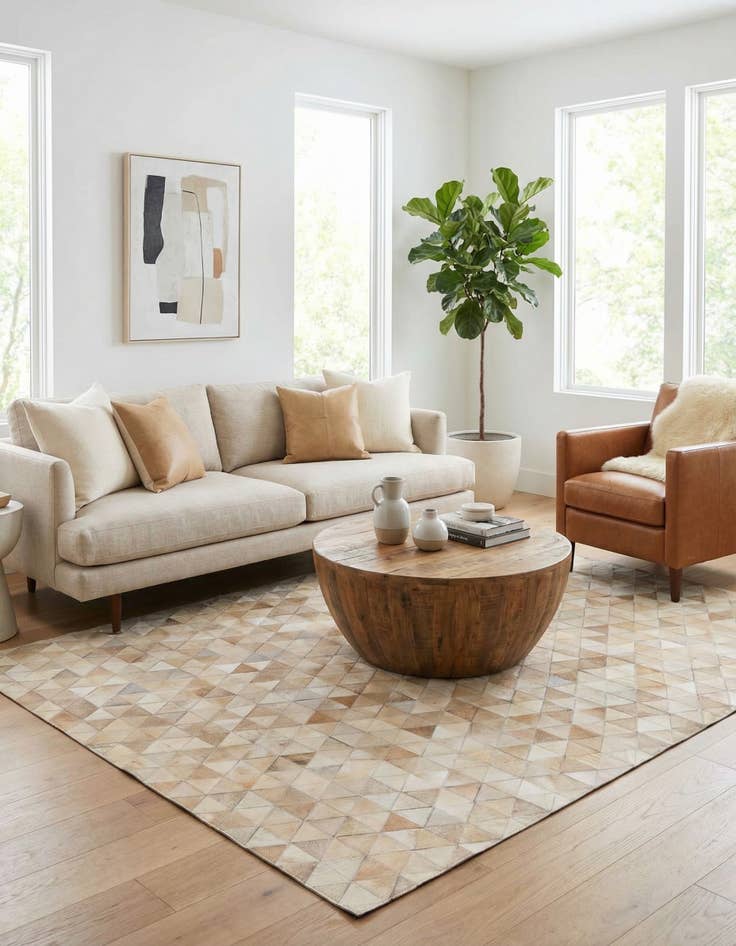 Detail image of  4' 9 x 6' 7 Cowhide Rug