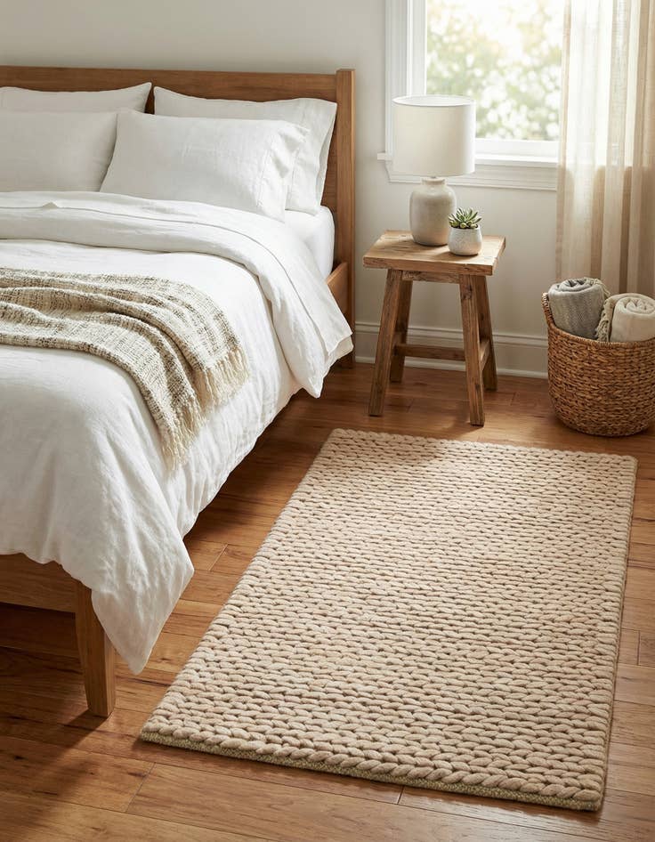 Detail image of 2' x 3' 1  Hand Woven Lana New Zealand Wool Rug