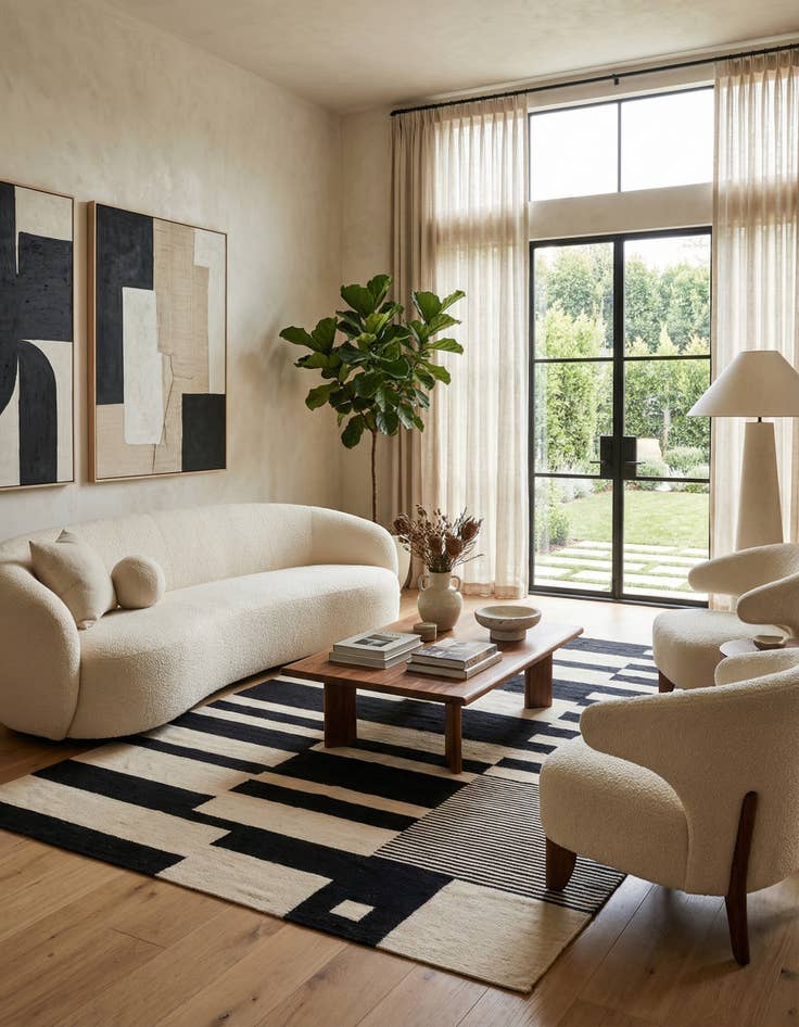 Detail image of  6' 7 x 8' 7  Hand Woven Kilim Modern Wool Rug