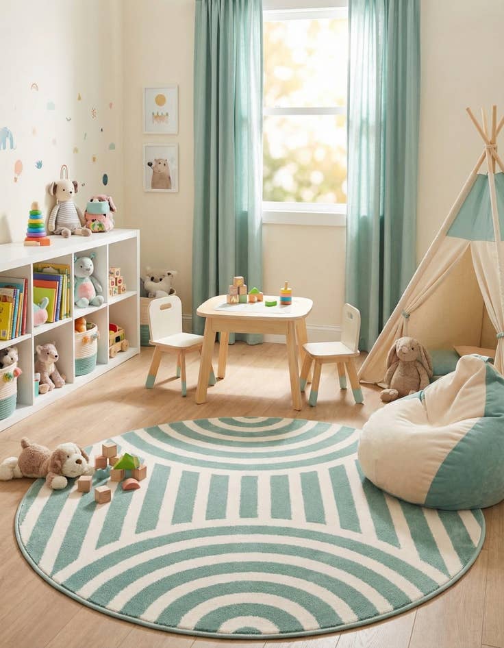 Detail image of 3' x 3' Whimsy Kids Round Rug