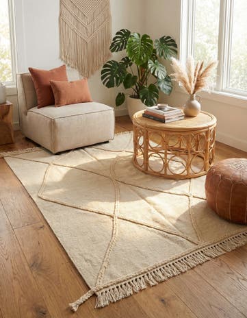 3' 7 x 5' Hand Knotted Moroccan Wool Rug