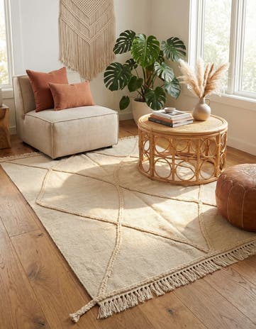 3' 7 x 5' Hand Knotted Moroccan Wool Rug
