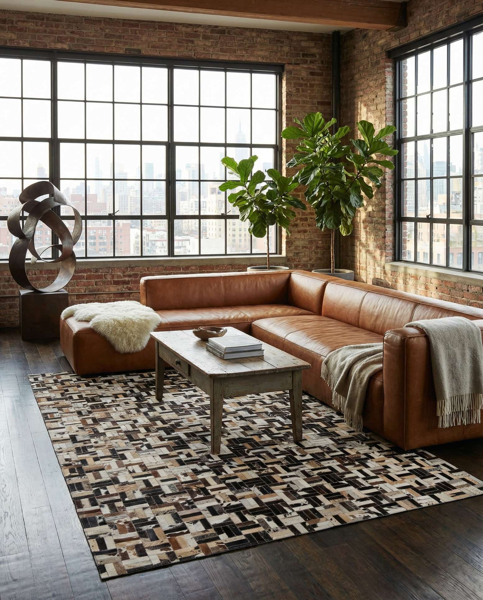5' x 7' 11 Cowhide - Patchwork Rug