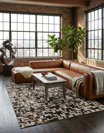 5' x 7' 11 Cowhide - Patchwork Rug