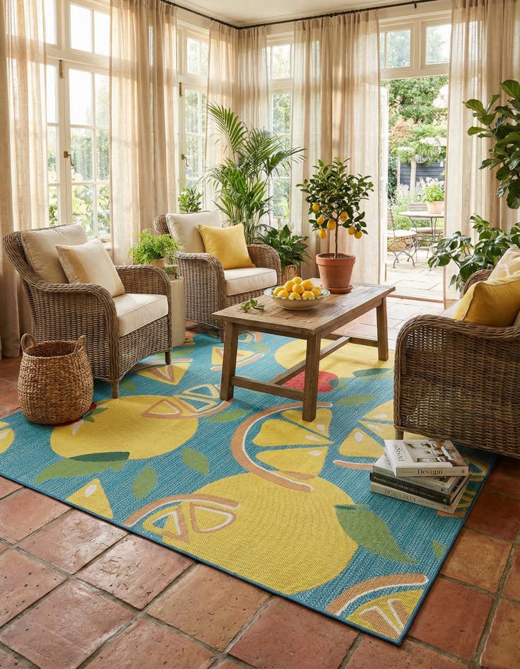 Detail image of 10' x 10'  Washable Baja Indoor / Outdoor Square Rug